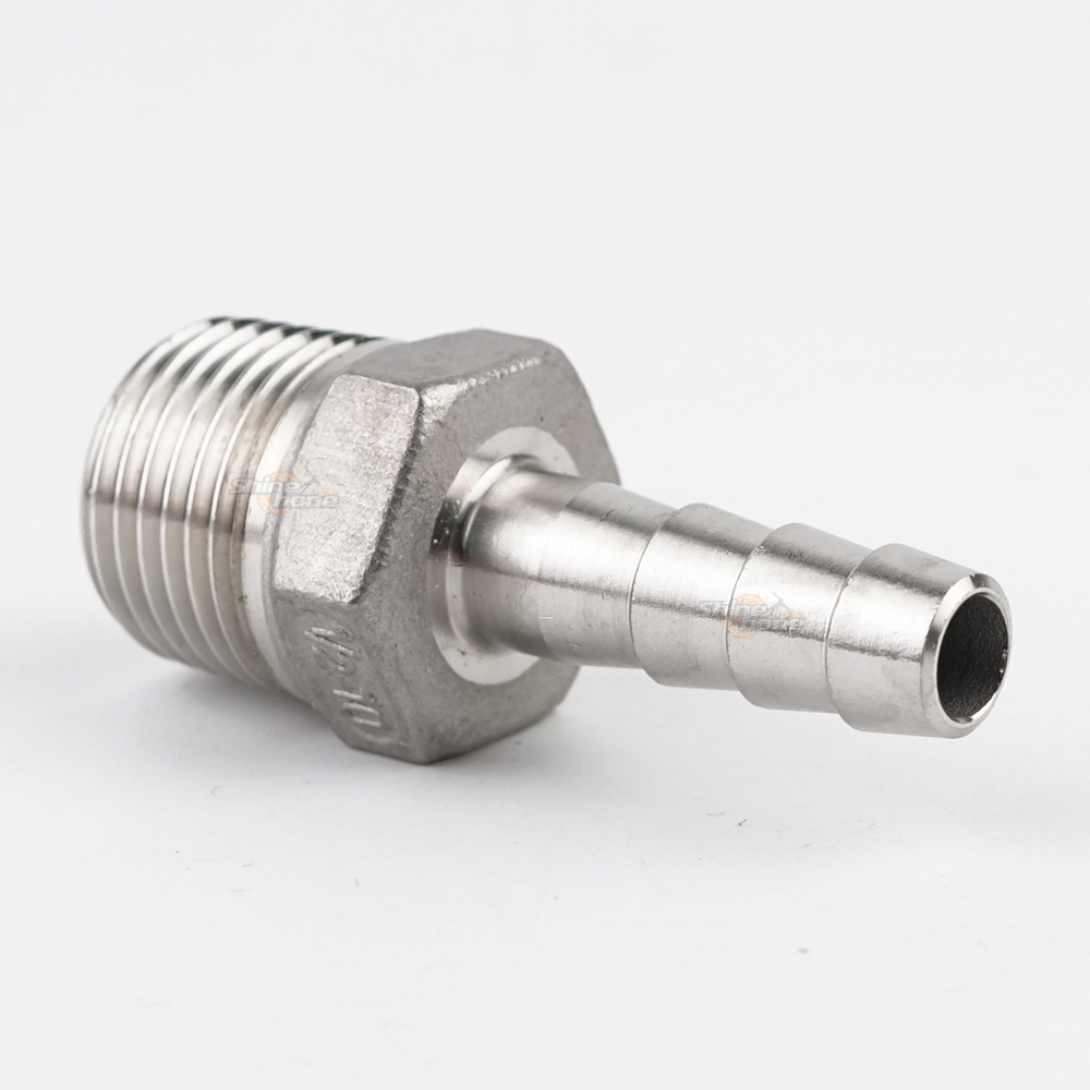 Stainless Steel Fittings - 1/2 in. MPT x 3/8 in. barb