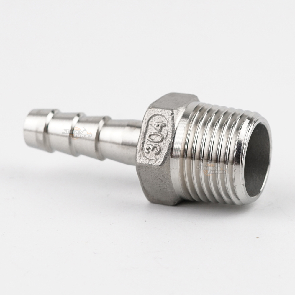 Stainless Steel Fittings - 1/2 in. MPT x 3/8 in. barb
